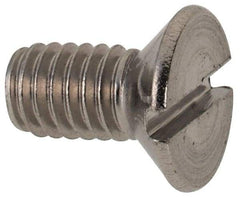 Value Collection - M4x0.70 Metric Coarse, 8mm OAL Slotted Drive Machine Screw - Flat Head, Grade 316 & A4 Stainless Steel, Uncoated, Without Washer - Industrial Tool & Supply