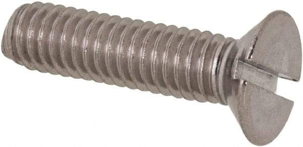 Value Collection - M4x0.70 Metric Coarse, 16mm OAL Slotted Drive Machine Screw - Flat Head, Grade 316 & A4 Stainless Steel, Uncoated, Without Washer - Industrial Tool & Supply
