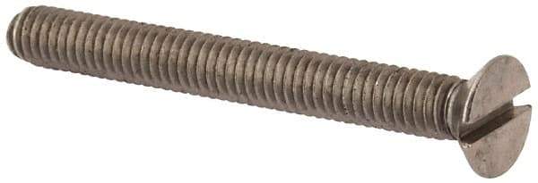 Value Collection - M4x0.70 Metric Coarse, 35mm OAL Slotted Drive Machine Screw - Flat Head, Grade 316 & A4 Stainless Steel, Uncoated, Without Washer - Industrial Tool & Supply