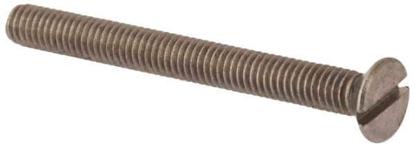 Value Collection - M4x0.70 Metric Coarse, 40mm OAL Slotted Drive Machine Screw - Flat Head, Grade 316 & A4 Stainless Steel, Uncoated, Without Washer - Industrial Tool & Supply