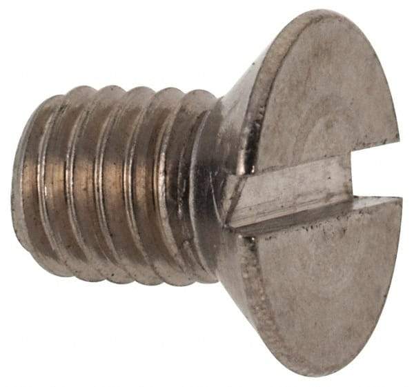 Value Collection - M5x0.80 Metric Coarse, 8mm OAL Slotted Drive Machine Screw - Flat Head, Grade 316 & A4 Stainless Steel, Uncoated, Without Washer - Industrial Tool & Supply