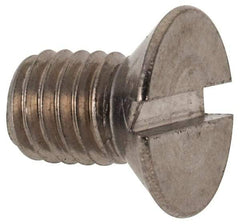 Value Collection - M5x0.80 Metric Coarse, 8mm OAL Slotted Drive Machine Screw - Flat Head, Grade 316 & A4 Stainless Steel, Uncoated, Without Washer - Industrial Tool & Supply