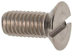 Value Collection - M5x0.80 Metric Coarse, 12mm OAL Slotted Drive Machine Screw - Flat Head, Grade 316 & A4 Stainless Steel, Uncoated, Without Washer - Industrial Tool & Supply
