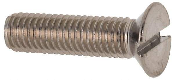Value Collection - M5x0.80 Metric Coarse, 20mm OAL Slotted Drive Machine Screw - Flat Head, Grade 316 & A4 Stainless Steel, Uncoated, Without Washer - Industrial Tool & Supply