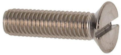 Value Collection - M5x0.80 Metric Coarse, 20mm OAL Slotted Drive Machine Screw - Flat Head, Grade 316 & A4 Stainless Steel, Uncoated, Without Washer - Industrial Tool & Supply