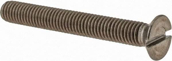 Value Collection - M5x0.80 Metric Coarse, 40mm OAL Slotted Drive Machine Screw - Flat Head, Grade 316 & A4 Stainless Steel, Uncoated, Without Washer - Industrial Tool & Supply