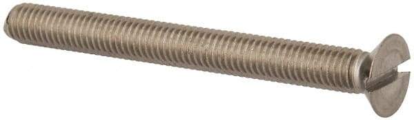 Value Collection - M5x0.80 Metric Coarse, 50mm OAL Slotted Drive Machine Screw - Flat Head, Grade 316 & A4 Stainless Steel, Uncoated, Without Washer - Industrial Tool & Supply