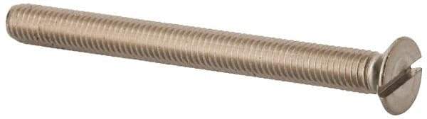 Value Collection - M5x0.80 Metric Coarse, 55mm OAL Slotted Drive Machine Screw - Flat Head, Grade 316 & A4 Stainless Steel, Uncoated, Without Washer - Industrial Tool & Supply