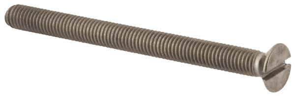 Value Collection - M5x0.80, 60mm OAL Slotted Drive Machine Screw - Flat Head, Grade 316 & A4 Stainless Steel, Uncoated, Without Washer - Industrial Tool & Supply