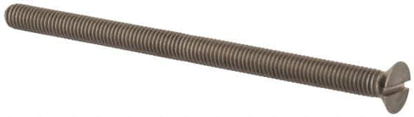 Value Collection - M5x0.80 Metric Coarse, 80mm OAL Slotted Drive Machine Screw - Flat Head, Grade 316 & A4 Stainless Steel, Uncoated, Without Washer - Industrial Tool & Supply
