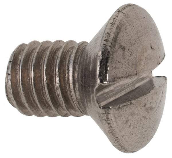 Value Collection - M6x1.00 Metric Coarse, 8mm OAL Slotted Drive Machine Screw - Flat Head, Grade 316 & A4 Stainless Steel, Uncoated, Without Washer - Industrial Tool & Supply