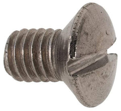 Value Collection - M6x1.00 Metric Coarse, 8mm OAL Slotted Drive Machine Screw - Flat Head, Grade 316 & A4 Stainless Steel, Uncoated, Without Washer - Industrial Tool & Supply