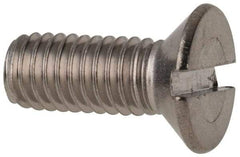 Value Collection - M6x1.00 Metric Coarse, 16mm OAL Slotted Drive Machine Screw - Flat Head, Grade 316 & A4 Stainless Steel, Uncoated, Without Washer - Industrial Tool & Supply