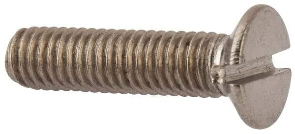 Value Collection - M6x1.00 Metric Coarse, 25mm OAL Slotted Drive Machine Screw - Flat Head, Grade 316 & A4 Stainless Steel, Uncoated, Without Washer - Industrial Tool & Supply