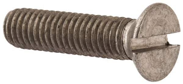 Value Collection - M6x1.00 Metric Coarse, 30mm OAL Slotted Drive Machine Screw - Flat Head, Grade 316 & A4 Stainless Steel, Uncoated, Without Washer - Industrial Tool & Supply