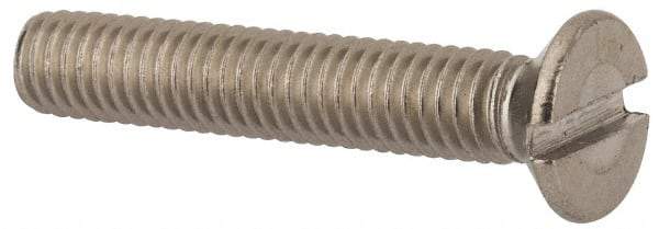 Value Collection - M6x1.00 Metric Coarse, 35mm OAL Slotted Drive Machine Screw - Flat Head, Grade 316 & A4 Stainless Steel, Uncoated, Without Washer - Industrial Tool & Supply