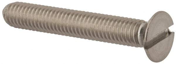 Value Collection - M6x1.00 Metric Coarse, 40mm OAL Slotted Drive Machine Screw - Flat Head, Grade 316 & A4 Stainless Steel, Uncoated, Without Washer - Industrial Tool & Supply