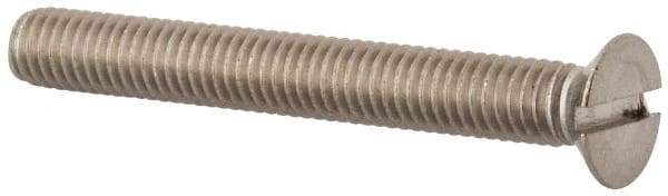 Value Collection - M6x1.00 Metric Coarse, 50mm OAL Slotted Drive Machine Screw - Flat Head, Grade 316 & A4 Stainless Steel, Uncoated, Without Washer - Industrial Tool & Supply