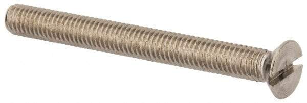 Value Collection - M6x1.00 Metric Coarse, 60mm OAL Slotted Drive Machine Screw - Flat Head, Grade 316 & A4 Stainless Steel, Uncoated, Without Washer - Industrial Tool & Supply