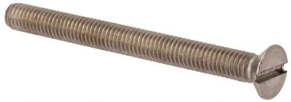 Value Collection - M6x1.00 Metric Coarse, 65mm OAL Slotted Drive Machine Screw - Flat Head, Grade 316 & A4 Stainless Steel, Uncoated, Without Washer - Industrial Tool & Supply