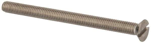 Value Collection - M6x1.00 Metric Coarse, 80mm OAL Slotted Drive Machine Screw - Flat Head, Grade 316 & A4 Stainless Steel, Uncoated, Without Washer - Industrial Tool & Supply