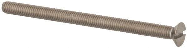 Value Collection - M6x1.00 Metric Coarse, 90mm OAL Slotted Drive Machine Screw - Flat Head, Grade 316 & A4 Stainless Steel, Uncoated, Without Washer - Industrial Tool & Supply