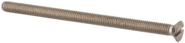 Value Collection - M6x1.00 Metric Coarse, 100mm OAL Slotted Drive Machine Screw - Flat Head, Grade 316 & A4 Stainless Steel, Uncoated, Without Washer - Industrial Tool & Supply