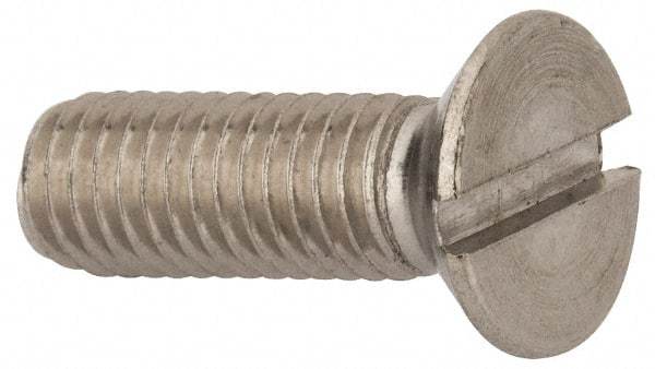 Value Collection - M8x1.25 Metric Coarse, 25mm OAL Slotted Drive Machine Screw - Flat Head, Grade 316 & A4 Stainless Steel, Uncoated, Without Washer - Industrial Tool & Supply