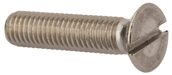 Value Collection - M8x1.25 Metric Coarse, 35mm OAL Slotted Drive Machine Screw - Flat Head, Grade 316 & A4 Stainless Steel, Uncoated, Without Washer - Industrial Tool & Supply
