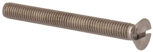 Value Collection - M8x1.25 Metric Coarse, 75mm OAL Slotted Drive Machine Screw - Flat Head, Grade 316 & A4 Stainless Steel, Uncoated, Without Washer - Industrial Tool & Supply