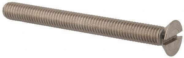 Value Collection - M8x1.25 Metric Coarse, 80mm OAL Slotted Drive Machine Screw - Flat Head, Grade 316 & A4 Stainless Steel, Uncoated, Without Washer - Industrial Tool & Supply