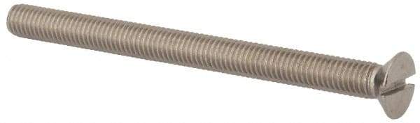 Value Collection - M8x1.25 Metric Coarse, 100mm OAL Slotted Drive Machine Screw - Flat Head, Grade 316 & A4 Stainless Steel, Uncoated, Without Washer - Industrial Tool & Supply