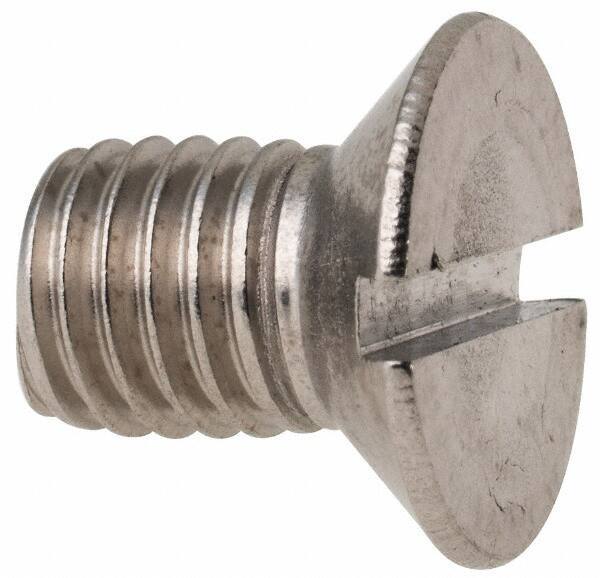 Value Collection - M10x1.50 Metric Coarse, 16mm OAL Slotted Drive Machine Screw - Flat Head, Grade 316 & A4 Stainless Steel, Uncoated, Without Washer - Industrial Tool & Supply