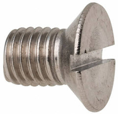 Value Collection - M10x1.50 Metric Coarse, 16mm OAL Slotted Drive Machine Screw - Flat Head, Grade 316 & A4 Stainless Steel, Uncoated, Without Washer - Industrial Tool & Supply