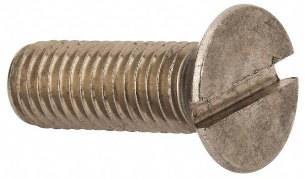 Value Collection - M10x1.50 Metric Coarse, 30mm OAL Slotted Drive Machine Screw - Flat Head, Grade 316 & A4 Stainless Steel, Uncoated, Without Washer - Industrial Tool & Supply