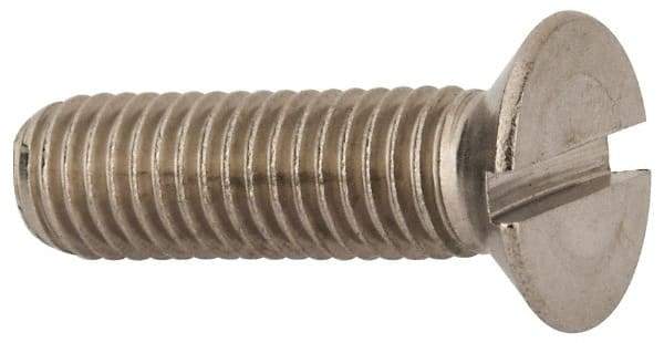 Value Collection - M10x1.50 Metric Coarse, 35mm OAL Slotted Drive Machine Screw - Flat Head, Grade 316 & A4 Stainless Steel, Uncoated, Without Washer - Industrial Tool & Supply
