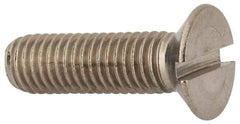 Value Collection - M10x1.50 Metric Coarse, 35mm OAL Slotted Drive Machine Screw - Flat Head, Grade 316 & A4 Stainless Steel, Uncoated, Without Washer - Industrial Tool & Supply