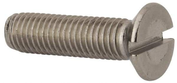 Value Collection - M10x1.50 Metric Coarse, 40mm OAL Slotted Drive Machine Screw - Flat Head, Grade 316 & A4 Stainless Steel, Uncoated, Without Washer - Industrial Tool & Supply