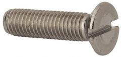 Value Collection - M10x1.50 Metric Coarse, 40mm OAL Slotted Drive Machine Screw - Flat Head, Grade 316 & A4 Stainless Steel, Uncoated, Without Washer - Industrial Tool & Supply