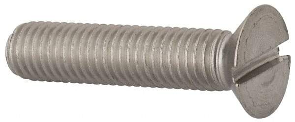 Value Collection - M10x1.50 Metric Coarse, 45mm OAL Slotted Drive Machine Screw - Flat Head, Grade 316 & A4 Stainless Steel, Uncoated, Without Washer - Industrial Tool & Supply