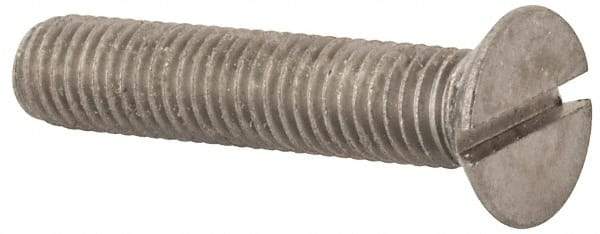 Value Collection - M10x1.50 Metric Coarse, 50mm OAL Slotted Drive Machine Screw - Flat Head, Grade 316 & A4 Stainless Steel, Uncoated, Without Washer - Industrial Tool & Supply