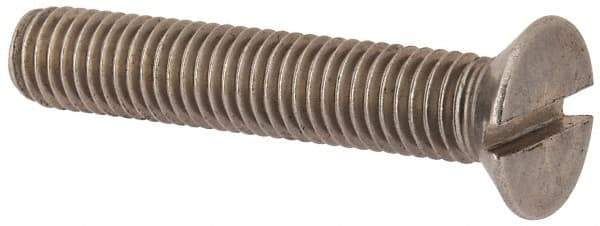 Value Collection - M10x1.50 Metric Coarse, 55mm OAL Slotted Drive Machine Screw - Flat Head, Grade 316 & A4 Stainless Steel, Uncoated, Without Washer - Industrial Tool & Supply