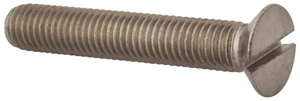 Value Collection - M10x1.50 Metric Coarse, 60mm OAL Slotted Drive Machine Screw - Flat Head, Grade 316 & A4 Stainless Steel, Uncoated, Without Washer - Industrial Tool & Supply