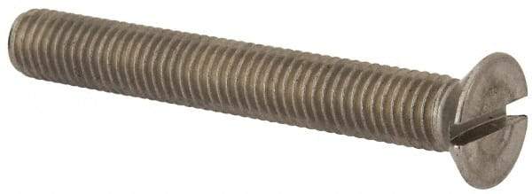 Value Collection - M10x1.50 Metric Coarse, 75mm OAL Slotted Drive Machine Screw - Flat Head, Grade 316 & A4 Stainless Steel, Uncoated, Without Washer - Industrial Tool & Supply