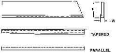 Empire - 3/16 Inch Wide x 1-1/8 Inch High x 6-1/2 Inch Long, Tapered Blade, Cutoff Blade - C6 Grade, Bright Finish - Exact Industrial Supply