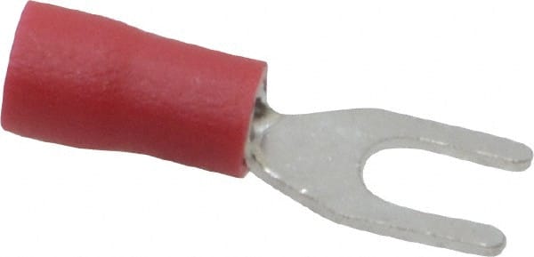 Ideal - #6 Stud, 22 to 18 AWG Compatible, Partially Insulated, Crimp Connection, Standard Fork Terminal - Industrial Tool & Supply