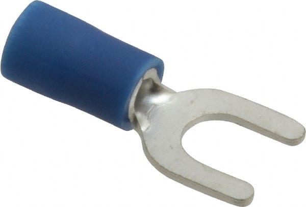 Ideal - #10 Stud, 16 to 14 AWG Compatible, Partially Insulated, Crimp Connection, Standard Fork Terminal - Industrial Tool & Supply