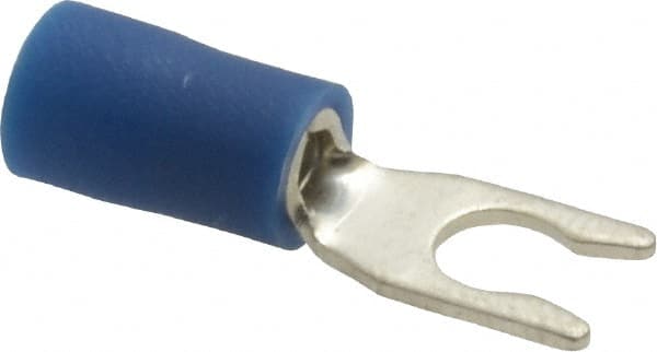 Ideal - #6 Stud, 16 to 14 AWG Compatible, Partially Insulated, Crimp Connection, Locking Fork Terminal - Industrial Tool & Supply
