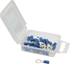 Ideal - 16-14 AWG Partially Insulated Crimp Connection Circular Ring Terminal - 1/4" Stud, 1.055" OAL x 0.394" Wide, Tin Plated Brass Contact - Industrial Tool & Supply