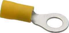 Ideal - 12-10 AWG Partially Insulated Crimp Connection Circular Ring Terminal - 1/4" Stud, 1.167" OAL x 0.512" Wide, Tin Plated Brass Contact - Industrial Tool & Supply